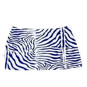 Letarte Maui Hawaii short swim skirt animal print white blue front slit large